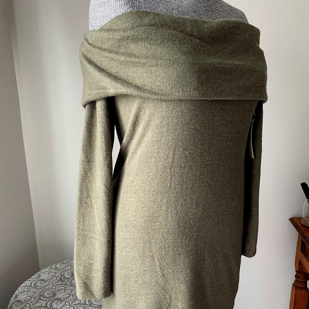 Stella Tweed Sweater dress- off shoulder. Size XL